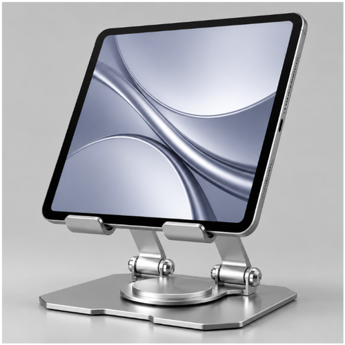 Holding a tablet at an adjustable height and angle